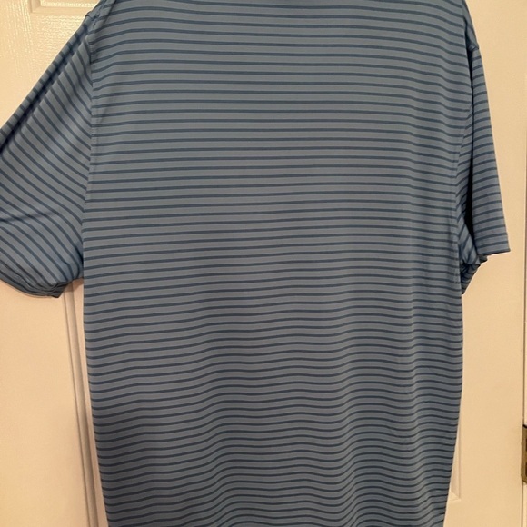 Rorie Whelan Men's Blue Striped Polo Shirt - Picture 4 of 4